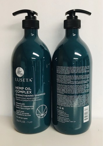 2 Bottles Luseta ~ Hemp Oil Complex Strengthening Shampoo with Argan Oil 33.8 oz - Picture 2 of 2