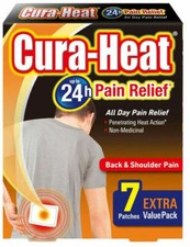 Cura Heat Pads Back & Shoulder 7 Heat Patches 24H Warm Pain Relief