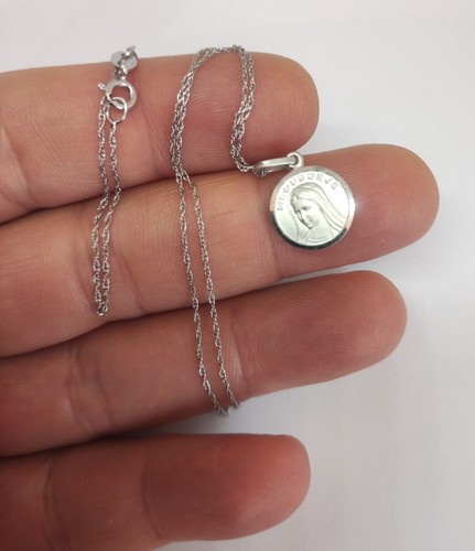 Medjugorje Our Lady Necklace Virgin Mary Charm 925 Sterling Silver Pendant Medal - Picture 17 of 18