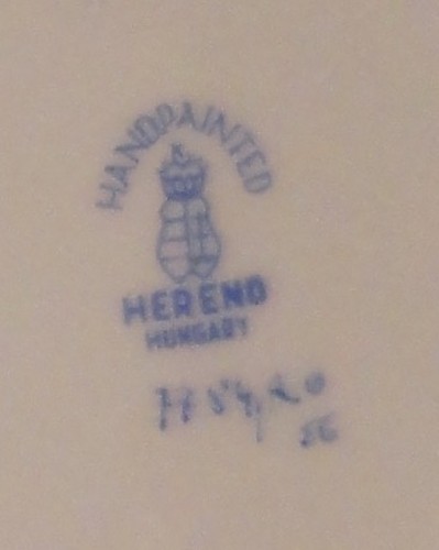 HEREND China Baroness ROTHSCHILD BIRD Insects Antique Porcelain ASHTRAY Trinket - Picture 5 of 5