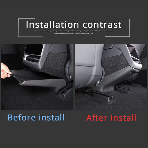 Black TPE Car Inner Rear Anti-Kick Panel Cover TrimFor Tesla Model 3 2023-2024 - Picture 17 of 19