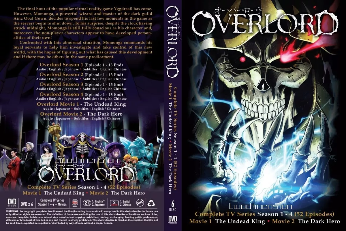 ANIME DVD Overlord Season 1-4 (1-52End+2 Movie) ENGLISH DUBBED