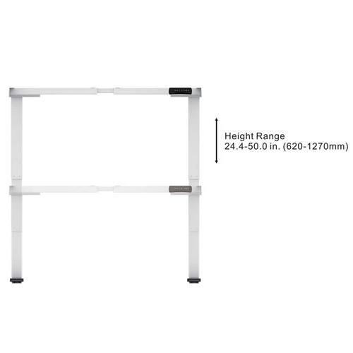 Electric Sit-Stand Desk Frame Base Dual Motor 3-Stage Height Adjustable White - Picture 3 of 6