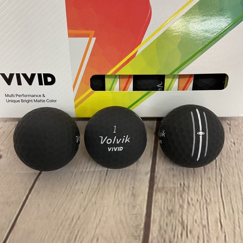 Volvik Golf Vivid 3-Piece Matte Finish BLACK Golf Balls - 1 Dozen Standard Box - Picture 2 of 5