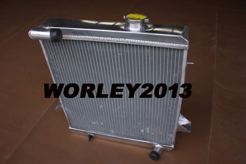 3 core aluminum radiator + fan for Triumph TR6 1975 1976 - Imagen 6 de 8
