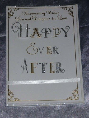 SON & DAUGHTER IN LAW ANNIVERSARY CARD WEDDING CUTE TRADITIONAL SON AND DAUGHTER - Picture 25 of 62