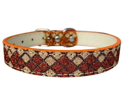 Hundehalsband, Argyle, verstellbar, Bling Sparkle, rosa blau orange grau, XS S M L - Bild 22 von 24