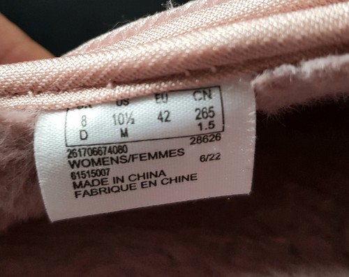 Ladies Pink Fleece Lined Clarks Slippers UK 8D - Foto 8 di 8