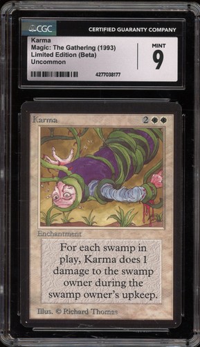 Magic the Gathering MTG Karma Beta CGC 9 Mint - Picture 1 of 2