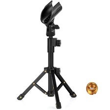 Tabletop Mic Stand Adjustable Desktop Microphone Stand with Mic Clip and 5/8"...