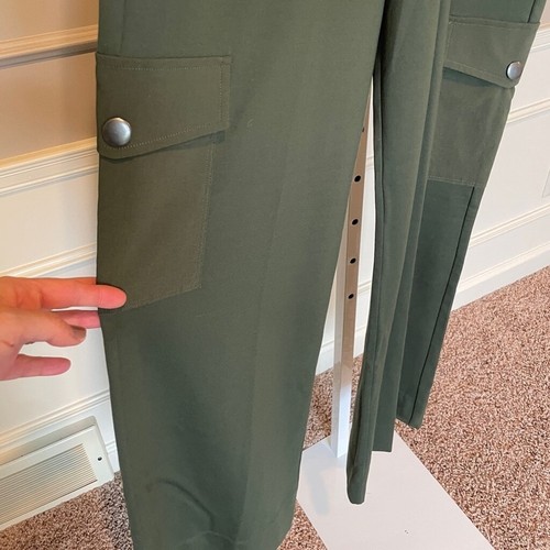 CAbi Chargo NWOT pants olive green FALL 2024 #4696 Medium Regular Length stretch - Picture 2 of 7