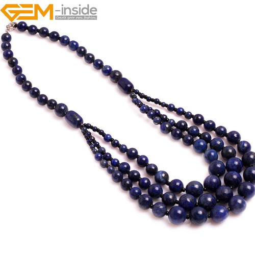 Collana lunga moda perline pietre preziose assortite 8-12 mm gioielli donna ciondolo 19" - Foto 37 di 51