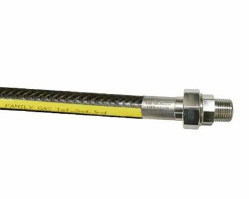Midbrass Salvus 1/2"" x 1.25m GAS HOSE NUT and UNION LPG NG Cooker Hose Inlet