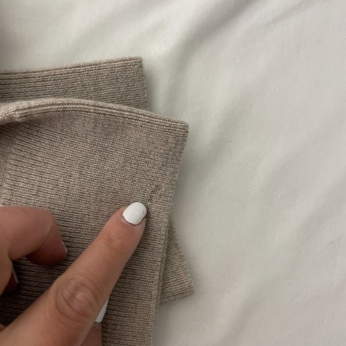 Neu mit Etikett Club Monaco Damen 100 % Wolle Rundhalsausschnitt Strickpullover taupe Größe XXL - Bild 5 von 9