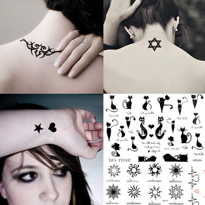 Tatouage Temporaire Autocollant Crane Ange Code Barres Cle Music Sun Star Croise Ebay