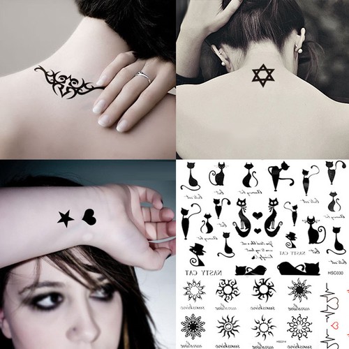 Temporary Tattoo Sticker Skull Angel BarCode Key Music Sun Star Kiss Cross Moon | eBay Temporary Tattoo Sticker Skull Angel BarCode Key Music Sun Star Kiss Cross Moon | eBay