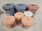 Emruss Plastic All Purpose Storage 1/2 Bin & BIG BIN  Trash Cans Set of 7 W Lids
