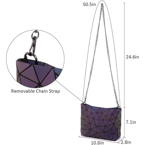 Geometric Luminous Purses and Handbags for Women Holographic Reflective - Picture 5 of 6