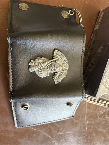 Sons Of Anarchy Biker Wallet W/ Chain & Maista Opie MC - Picture 17 of 24