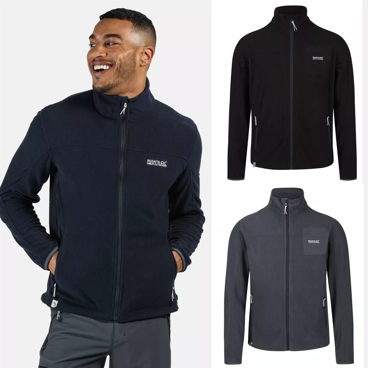 Regatta Mens Stanner Full Zip Lightweight Fleece Jacket Zipped Pockets