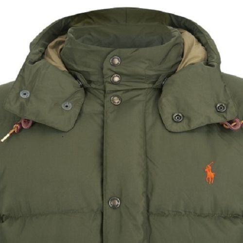 Polo Ralph Lauren Elmwood Down 650 -feathers Quilted Jacket Madison Olive / Blue - Picture 6 of 14