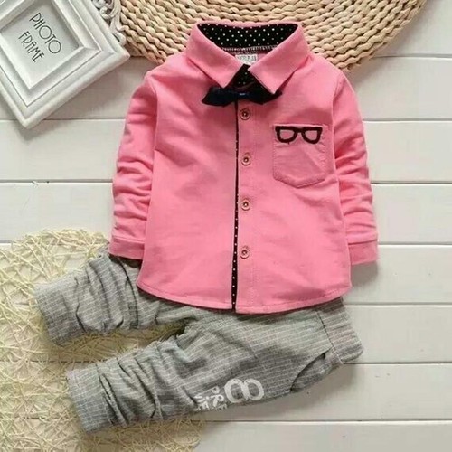 2 Pcs Baby Boy Clothes Toddler Kids Clothing Long Sleeve Pants Set Outfits (B) - Picture 4 of 9