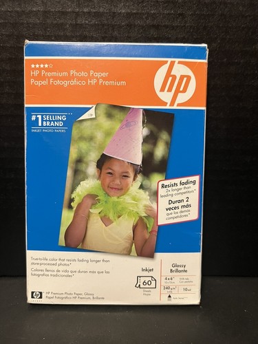 60 Sheets 4 x 6 HP Premium Glossy Photo Paper - Picture 1 of 2