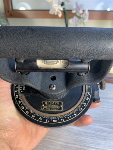 Antique Berger Boston USA Level Transit Scope 1G-6585 +Locking Case RARE Model - Picture 7 of 12
