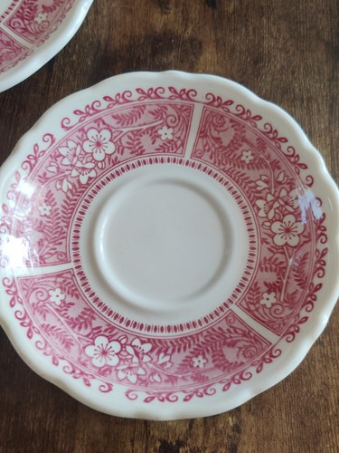 Vintage Syracuse China Strawberry Hill Flowers 2 Plates 6.5" 1 Saucer 5.5" Pics - Picture 3 of 7