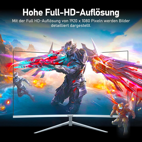 Curved Monitor 27 Zoll 100Hz Mit Lautsprecher, 1800R Gebogen PC Bildschirm FHD 1 - Bild 6 von 12