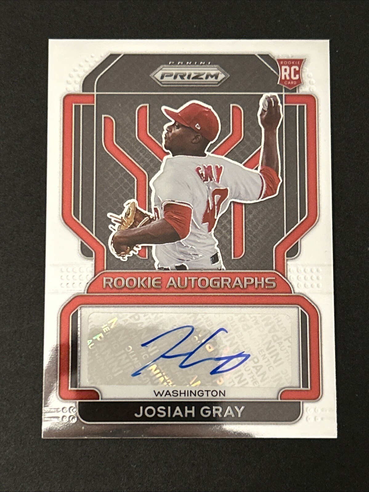 2022 Panini Prizm Rookie Autographs #RA-JG Josiah Gray RC AUTO NATIONALS