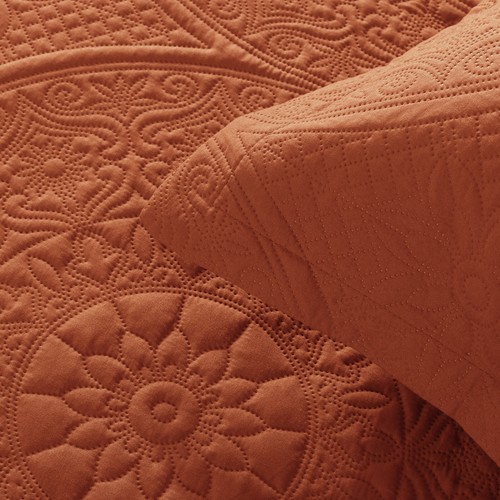 3 Piece Ultrasonic Quilted Bedspread Queen King Size Embossed Coverlet Bed Throw - Picture 137 of 155