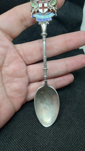 Cuchara de recuerdo Londres "Domine Dirigenos" esmaltada en plata de ley - Imagen 9 de 10