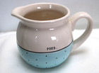 Rae Dunn Pour. Cream Pitcher Jug Blue with Polka Dots 16oz Capacity