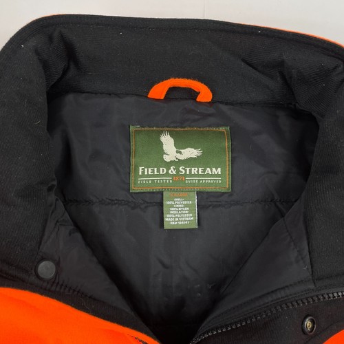 Field & Stream Jacket Mens Extra Large Orange Blaze Fleece Hooded Hunting Hiking - Picture 10 of 15