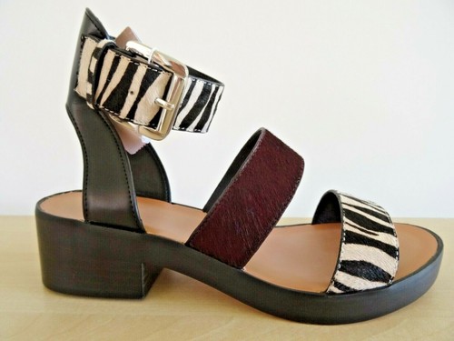 ZARA ANIMAL PRINT FURSKIN MID-HEEL SANDALS SIZE UK 3 EU 36 US 6 - Picture 3 of 11