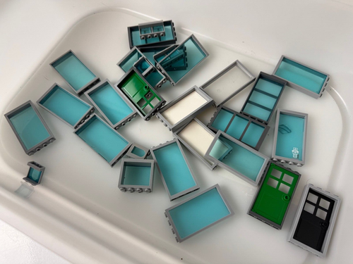 LEGO Windows Doors - Choose Your Color - Transparent Panels Prison Door Frames - Picture 34 of 45