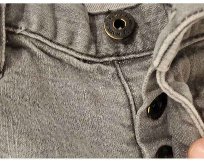 Matrix Hombre 32 Vaqueros Desgastados Slim Fit Pierna Recta Gris Denim Elástico Botón Foto 3 de 4