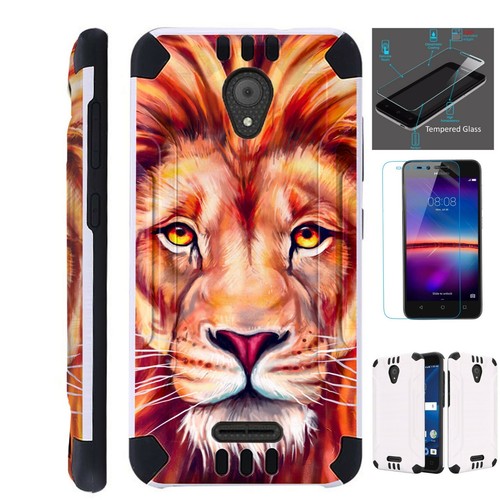 Combat Case For TCL A1 / Alcatel Insight Phone Brush Cover +TEMPERED GLASS E5 - Zdjęcie 10 z 10