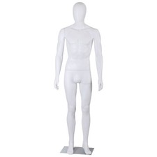 Male Mannequin Full Body Dress Form 73'' Tall Adjustable Posture White