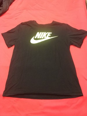 Mens Teens Black And Yellow Nike Tee Shirt Size Large Back To