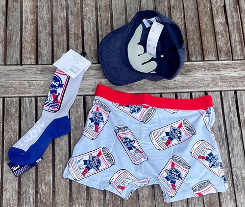 Urban Outfitters Pabst Cinta Azul Pana Sombrero Calcetines Boxer Calzoncillo Paquete Talla M - Imagen 4 de 11