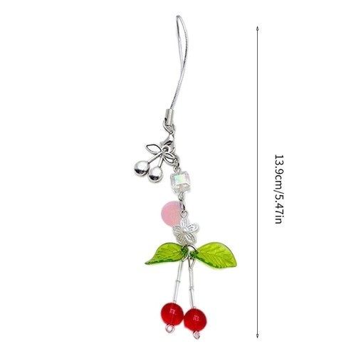 Fashion Flower Pendant Phone Chain Keyring Cellphone Charm Keychain Accessory - Zdjęcie 8 z 8