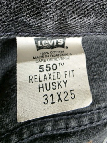 Levi 550 Jeans Boys Husky Black Relaxed Fit Y2K Denim 31x25 (30x21) May 2001 - Picture 10 of 10