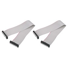 2Pcs IDC Connector Flat Ribbon Cable 30 Pin FC 2.54mm Pitch 30cm Length
