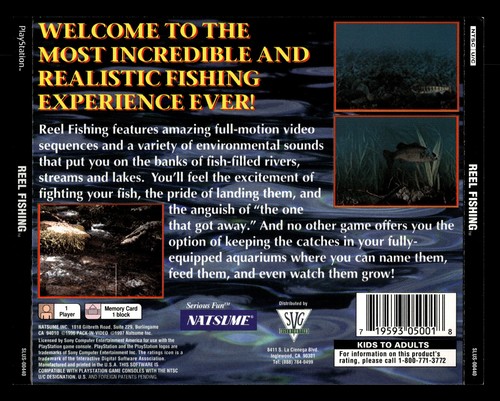 Reel Fishing (Sony PlayStation 1) *REAR ARTWORK INLAY ONLY*