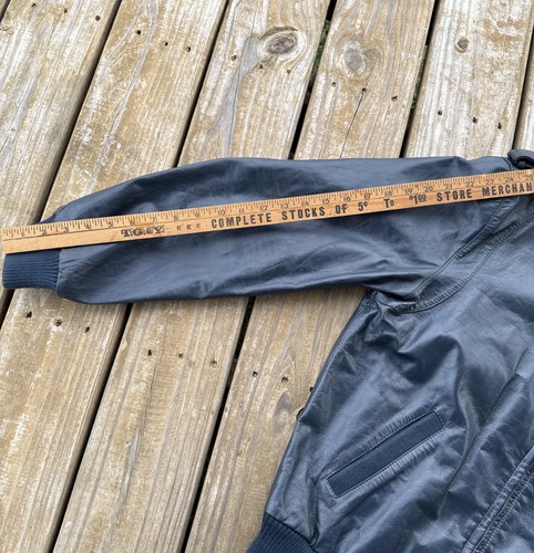 Members Only By Europe Craft Men's Vintage Drk Blue Leather Race Jacket Size Med - Picture 10 of 10