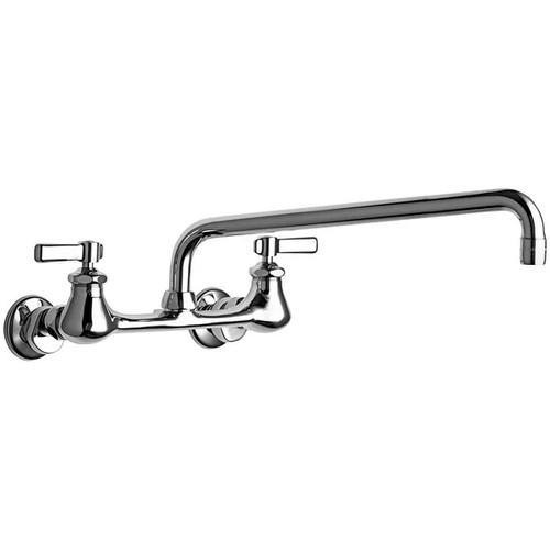 Chicago Faucets 540-LDABCP Double Handle Wall Mount Faucet - Picture 1 of 2