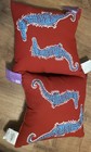 World Market 17” Square Set of 2 Outdoor Toss Pillows Red With Seahorses