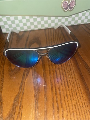 Women GUESS 0517 Sunglasses White-Silver/Blue mirror - Picture 1 of 13